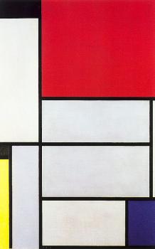 皮特 矇德裡安 Composition with Black, Red, Gray, Yellow, and Blue